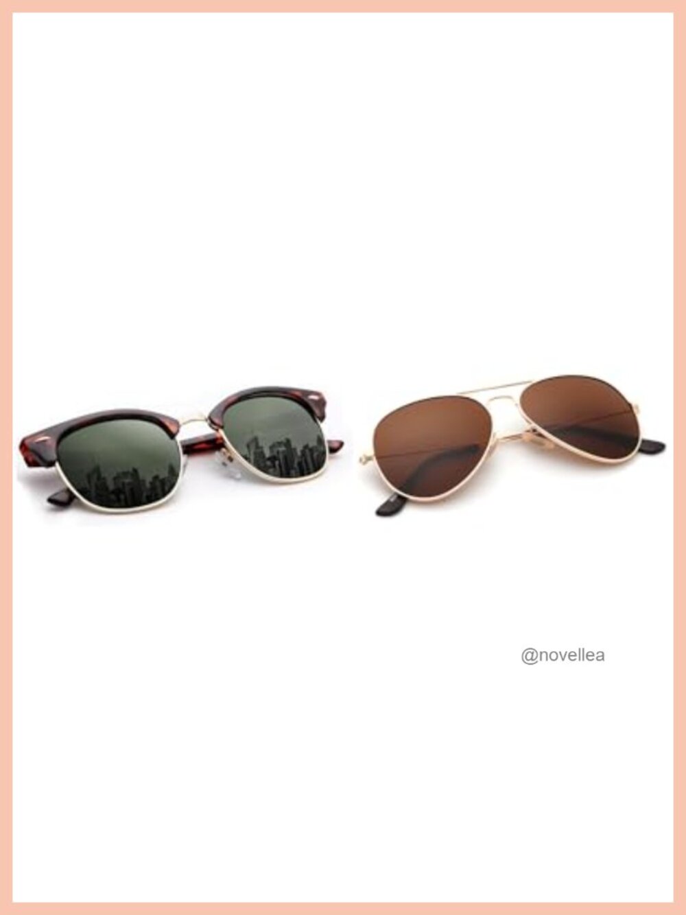 Semi-Rimless Aviator Sunglasses UV400 Protection Polarized